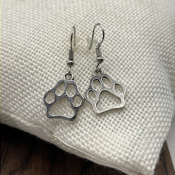 Earrings with Paw Charms Stainless Steel Cute Pet lovers Paws Game-day! Lovers - Picture 5 of 10